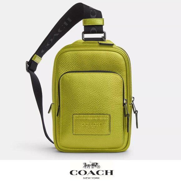 🥰 Coach track pack 14 Metallic Citrine - Picture 1 of 6